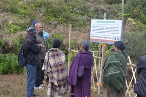 Dr. Carl Rangad showing the village elders and Lyngdohs of Hima Mawphlang the Bokashi Pit (1024x678)
