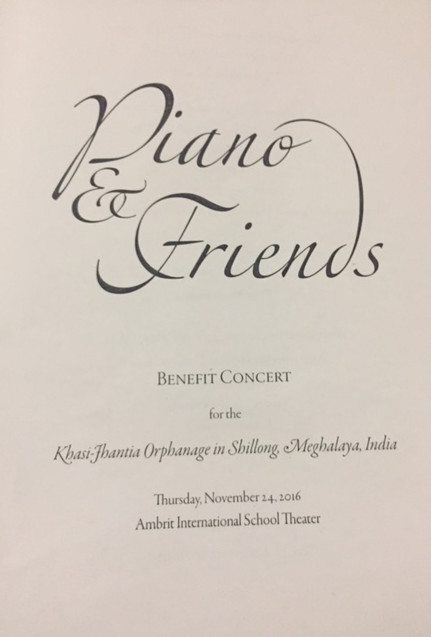 Piano & Friends Program being distributed at the benefit concert