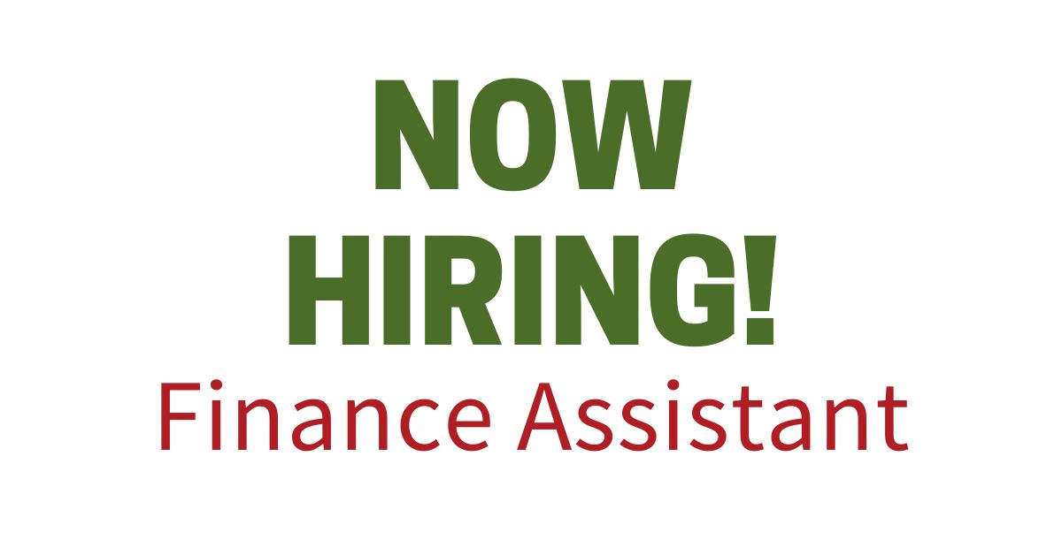 Read more about the article Job Vacancy – Finance Assistant